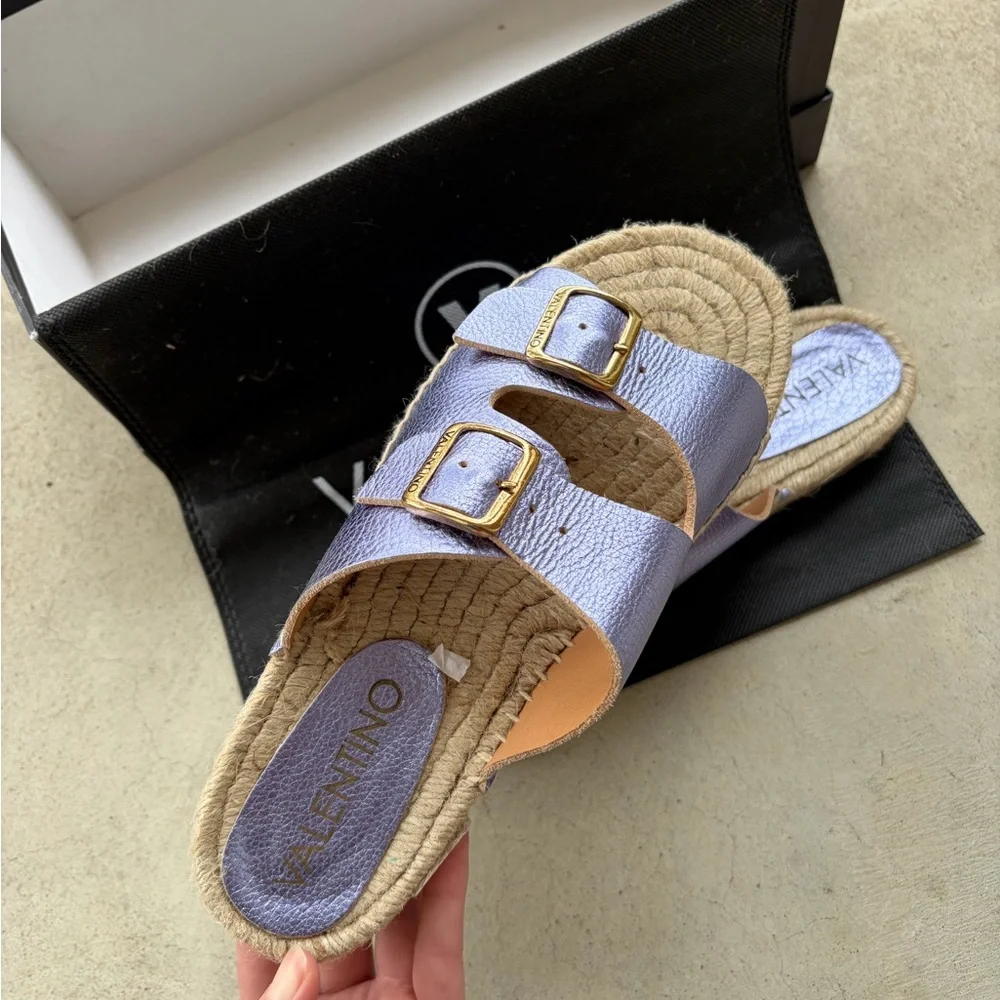 Valentino Women's Lavender Espadrille Slides - Picture 2 of 4
